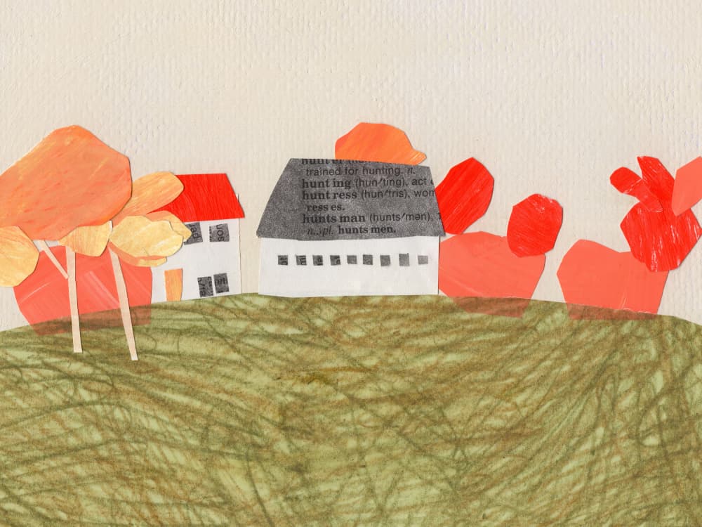 Autumn Village Hillside by Shelley Hampe — canvas wall art