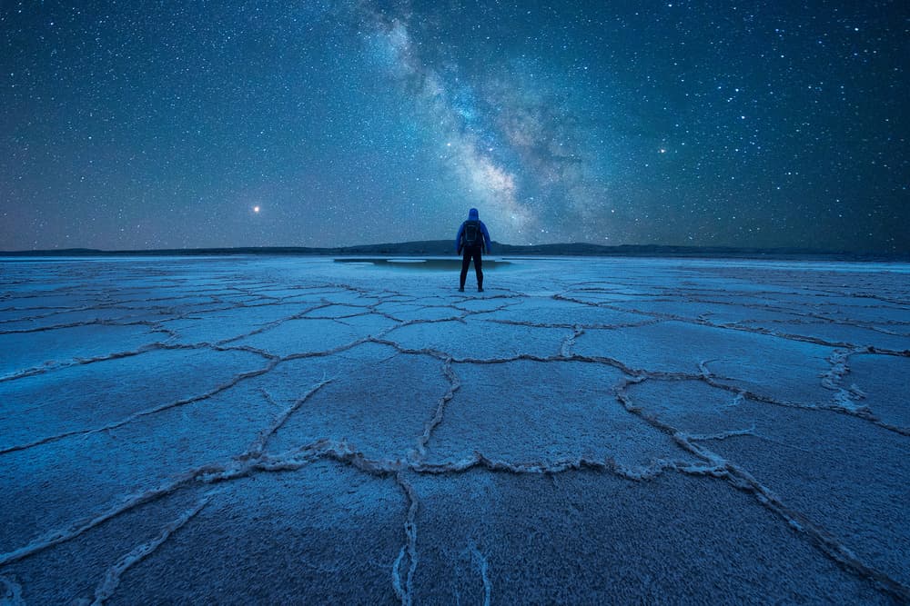 Milky Way Desert Solitude by Bingo Z — canvas wall art