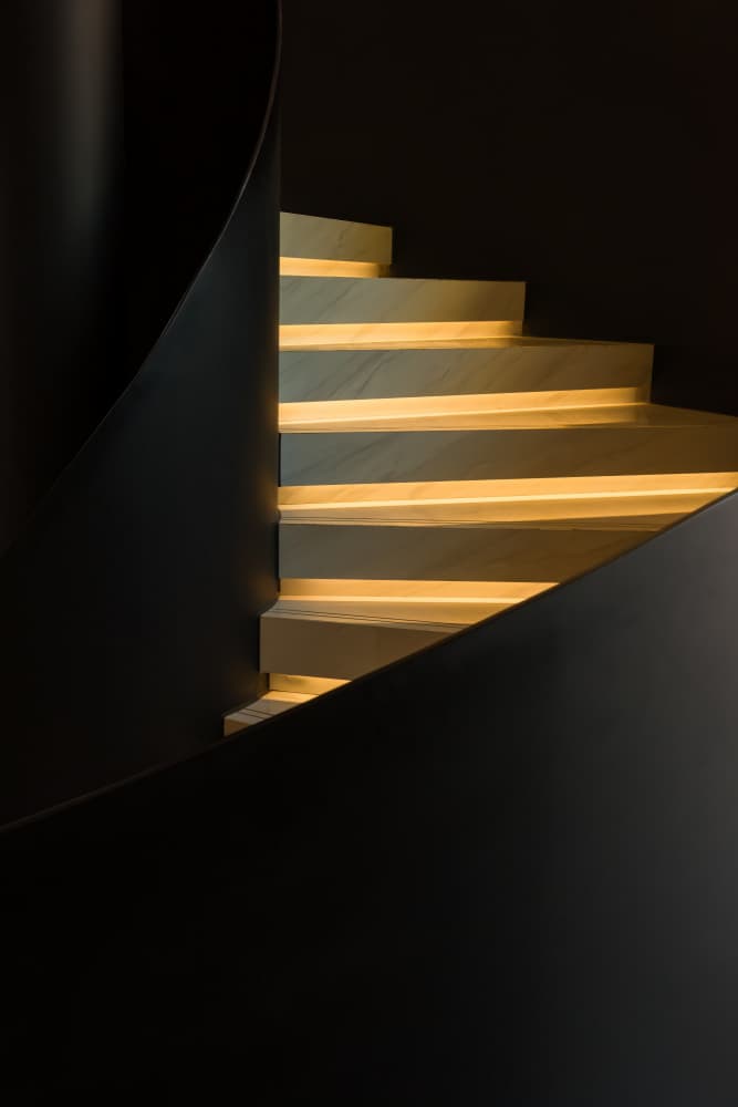 Glowing Modern Staircase by konglingming — canvas wall art