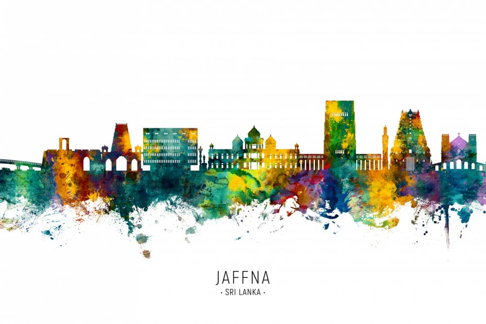 Jaffna Sri Lanka Skyline by Michael Tompsett — canvas wall art
