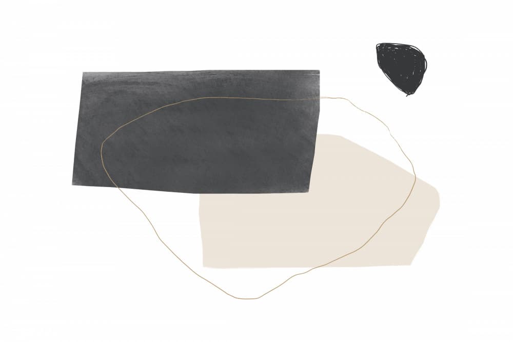 Geometric Shapes in Black Gray and Beige by uplusmestudio — canvas wall art