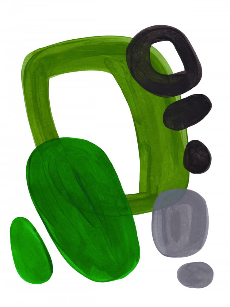 Green Organic Shapes by Ejaaz Haniff — canvas wall art