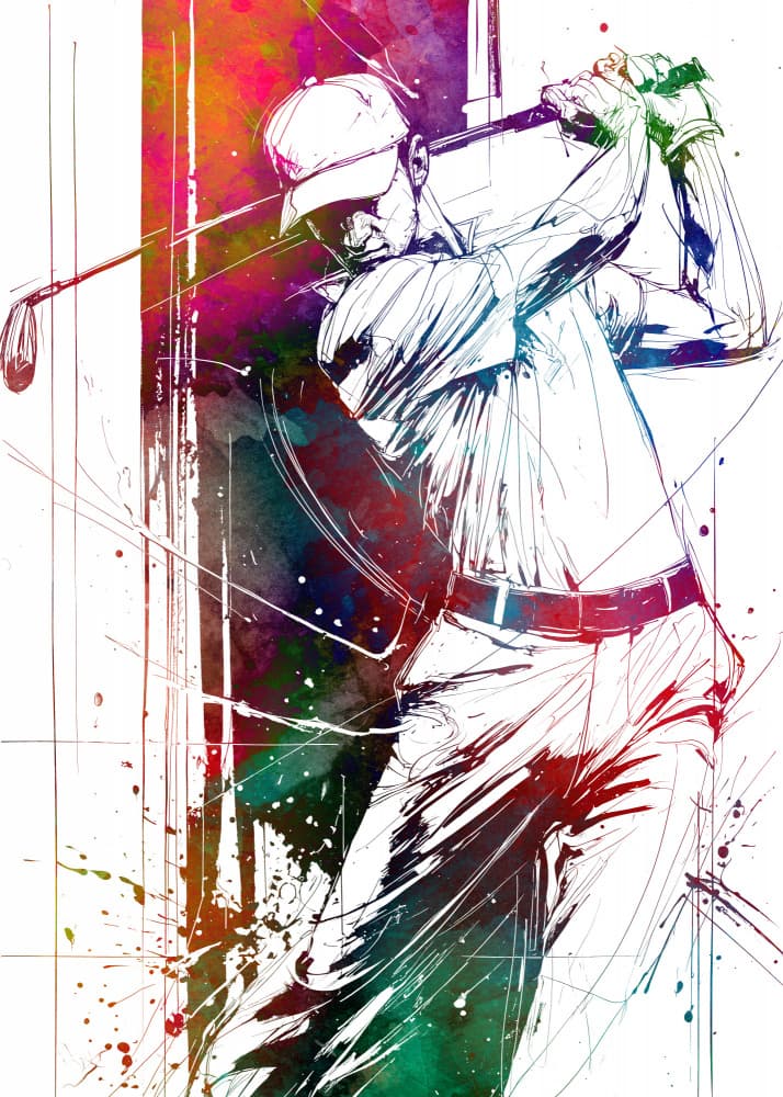 Dynamic Golf Swing by Justyna Jaszke — canvas wall art