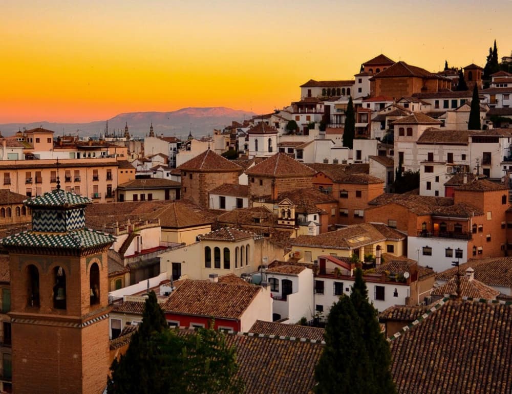 Historic Granada Sunset by Del Mundo Imagery — canvas wall art