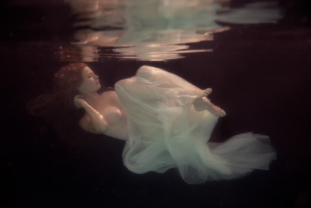 Serene Underwater Woman by Gabriela Slegrova — canvas wall art