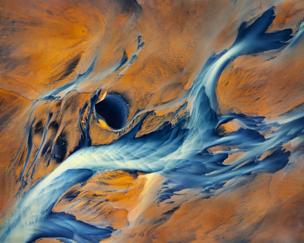 Vibrant River Delta by John Fan — canvas wall art