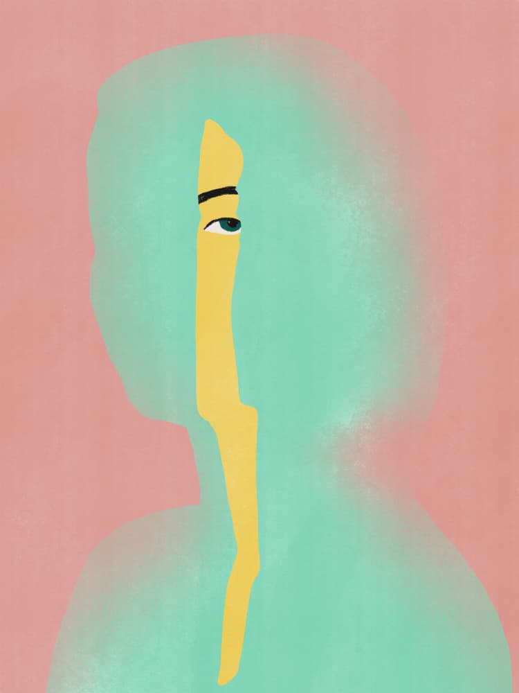 Thoughtful Profile Gaze by Little Dean — canvas wall art