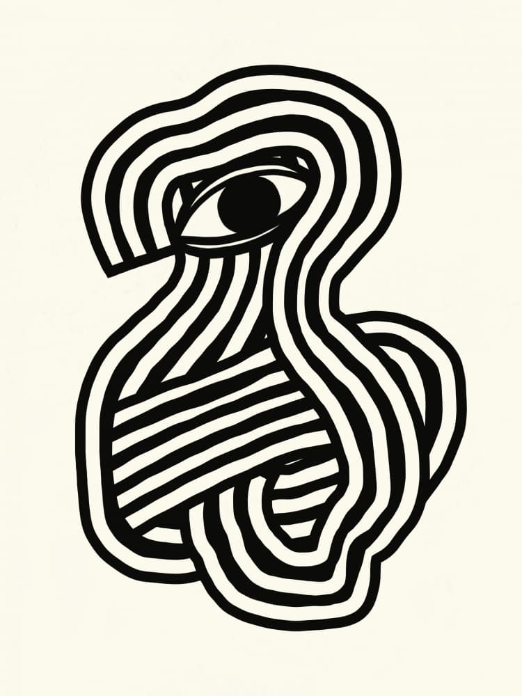 Abstract Striped Eye by Little Dean — canvas wall art
