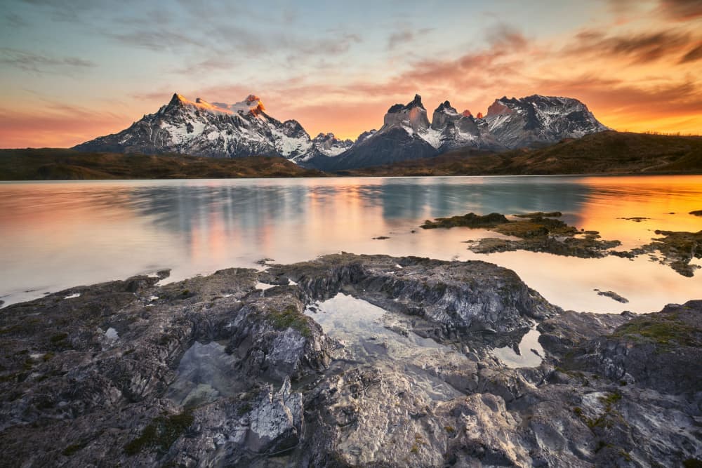 Golden Hour Mountain Lake by Lucas Hungaro — canvas wall art