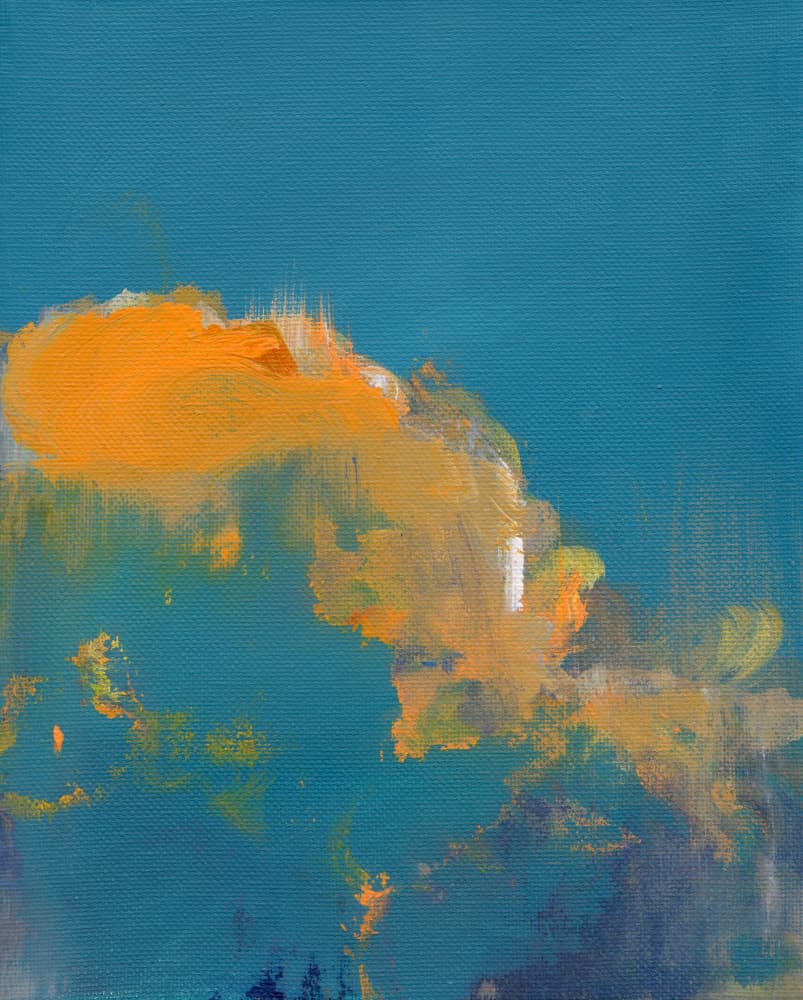 Abstract Orange Clouds by Christine Lindstrom — canvas wall art