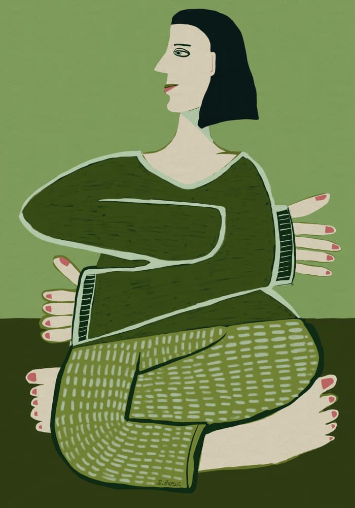 Serene Woman Many Hands by Sharyn Bursic — canvas wall art