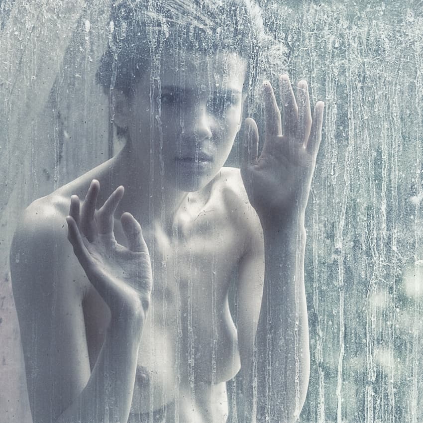 Woman Through Wet Glass by Roman Lipinski © czeladnik — canvas wall art