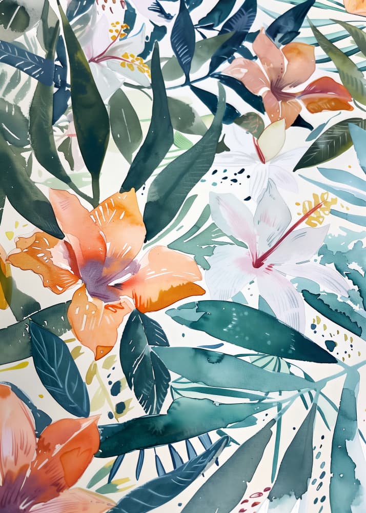 Vibrant Tropical Blooms by Andreas Magnusson — canvas wall art