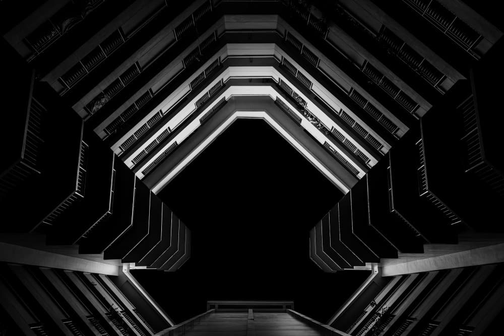 Dark Architectural Geometry by Jeffrey Wong — canvas wall art