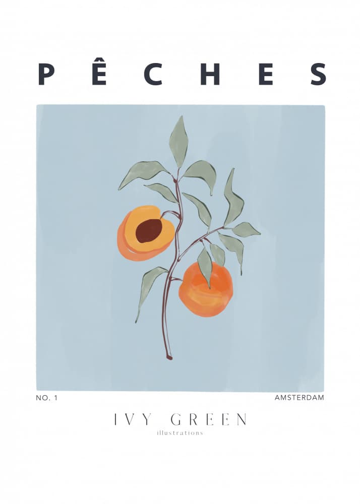 Fresh Peaches Botanical by Ivy Green Illustrations — canvas wall art