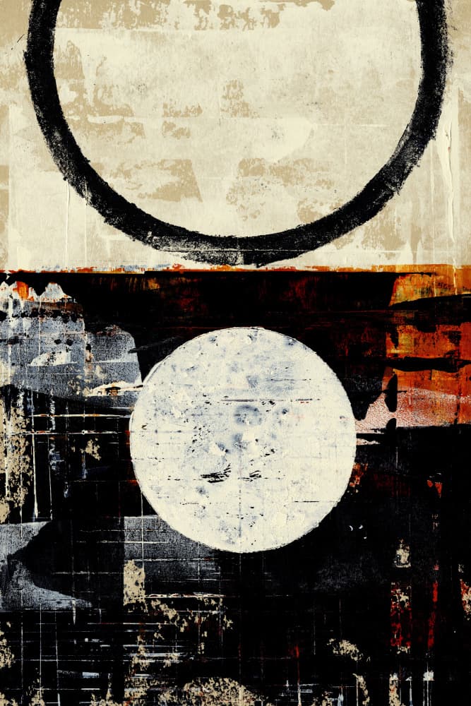 Stark Geometric Circles by Petr Strnad — canvas wall art