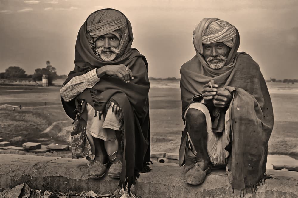 Traditional Indian Elders by Lou Urlings — canvas wall art