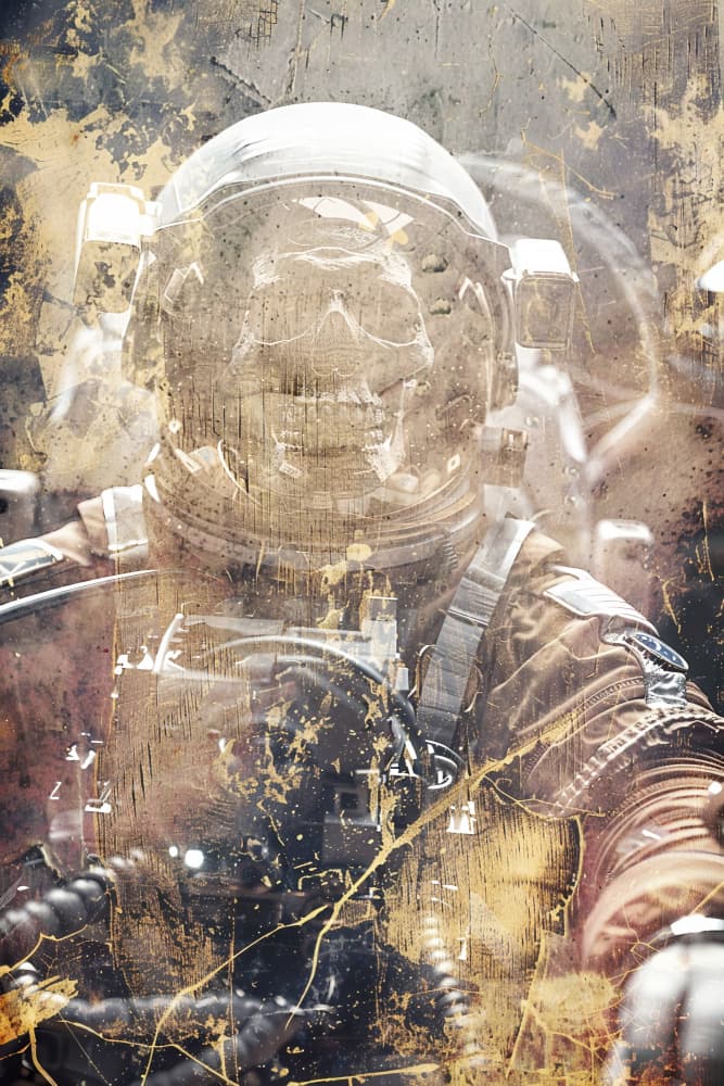 Golden Astronaut Explorer by Rafal Kulik — canvas wall art