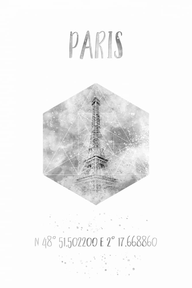 Paris Geometric Coordinates by Melanie Viola — canvas wall art