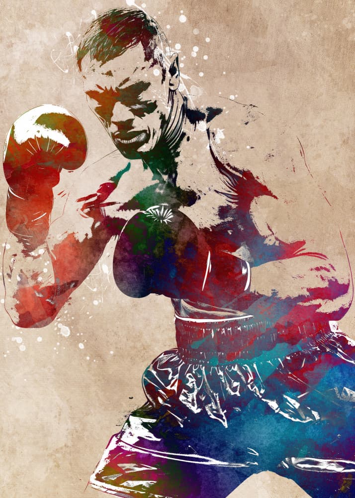 Dynamic Boxer Watercolor by Justyna Jaszke — canvas wall art