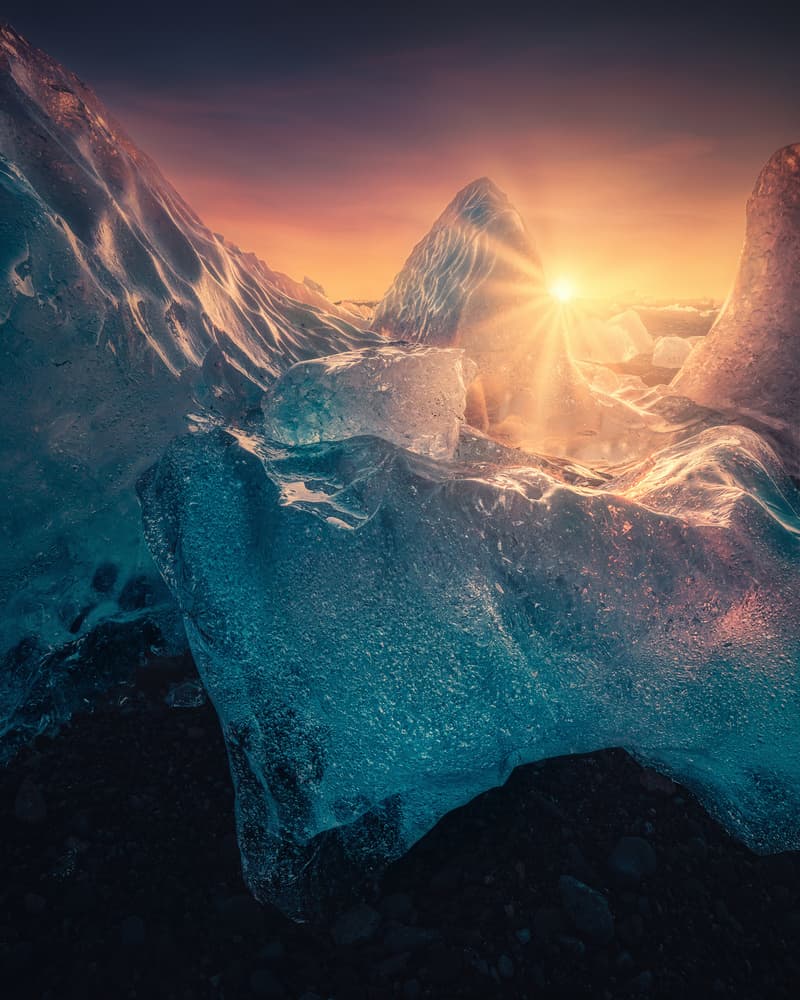 Majestic Ice Glow by David George — canvas wall art