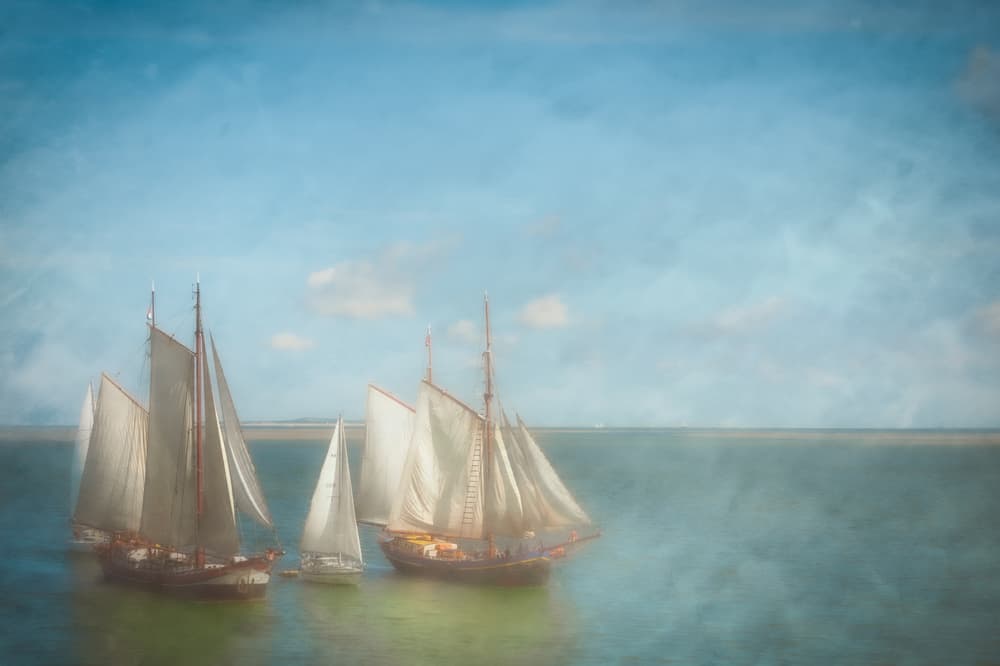 Dreamy Sailboats on Water by Piet Haaksma — canvas wall art