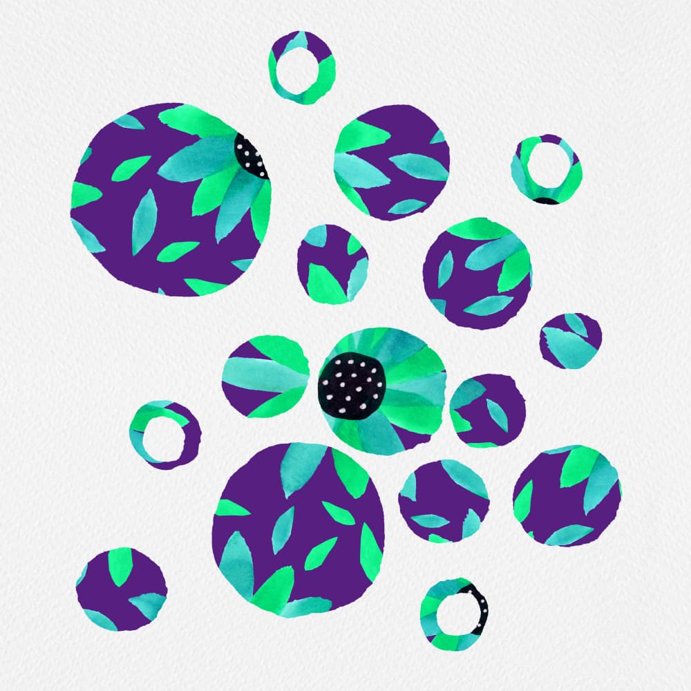 Watercolor Floral Dots by Michele Channell — canvas wall art