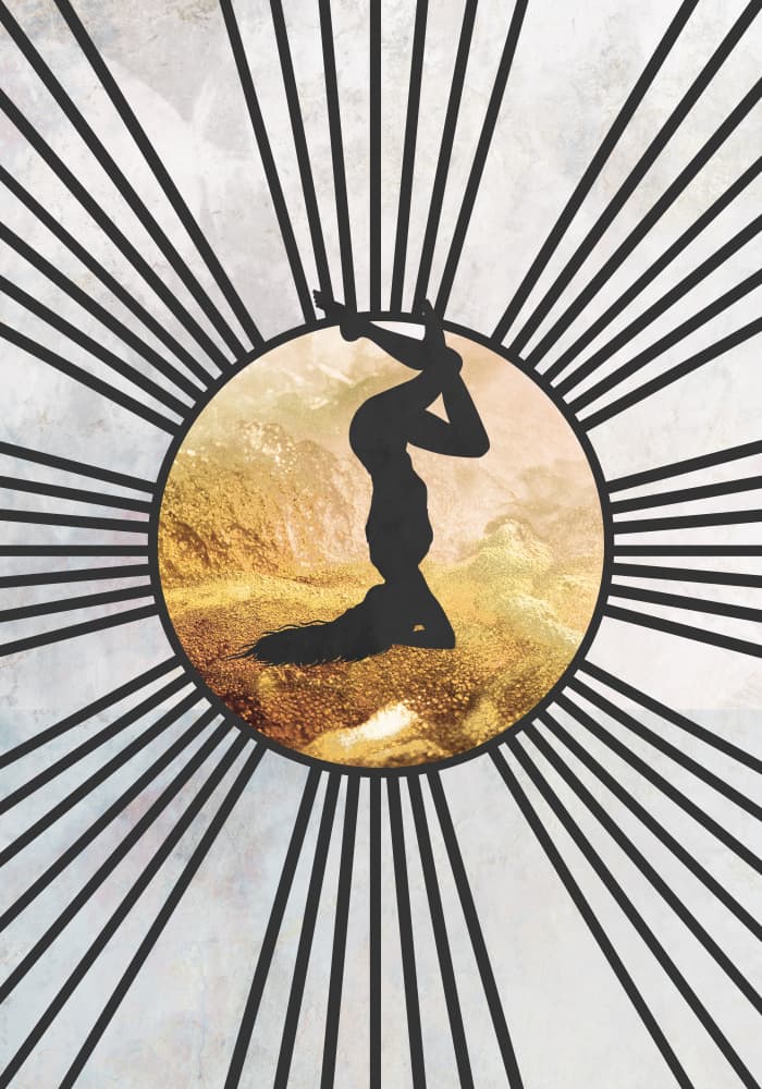 Black Gold Sun Yoga 5 by Sarah Manovski — canvas wall art