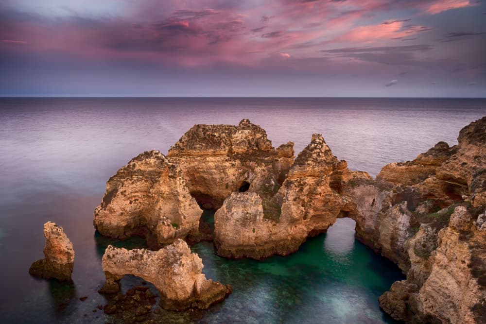 Coastal Sunset Rock Arches by Paolo Bolla — canvas wall art