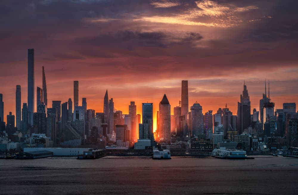 Manhattan Sunset Glow by Wei (David) Dai — canvas wall art