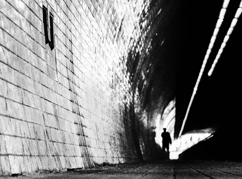 Man in Dark Tunnel by Paulo Abrantes — canvas wall art
