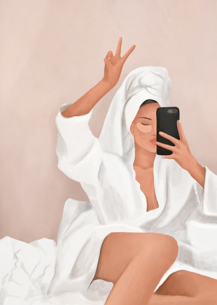 Pampered Peace Selfie by Flow Line — canvas wall art