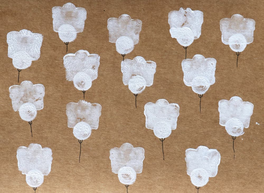 Whimsical White Shapes by Santhosh ch — canvas wall art