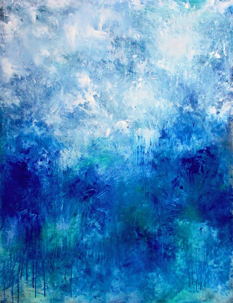 Abstract Blue Depths by Ron Halfant — canvas wall art