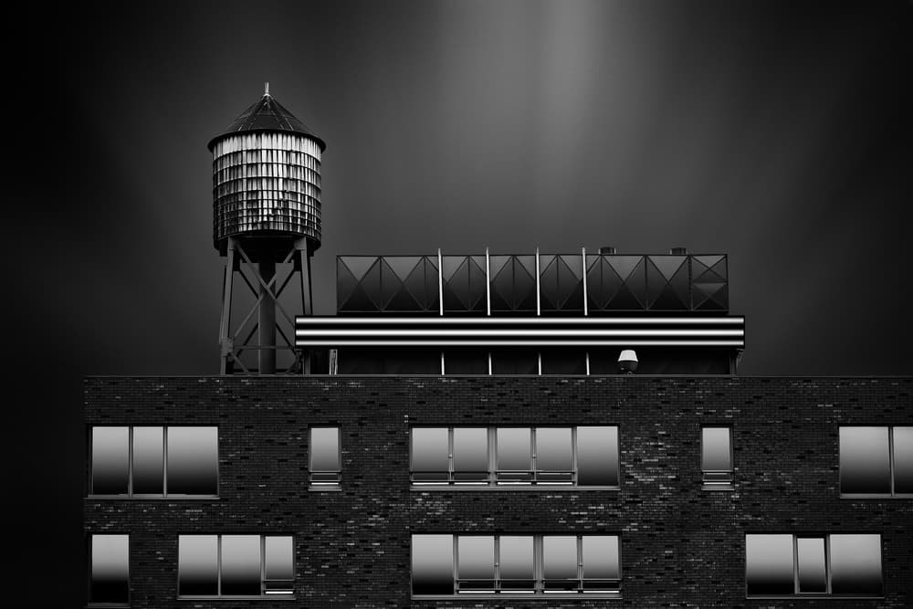 Rooftop Water Tower by Denis — canvas wall art