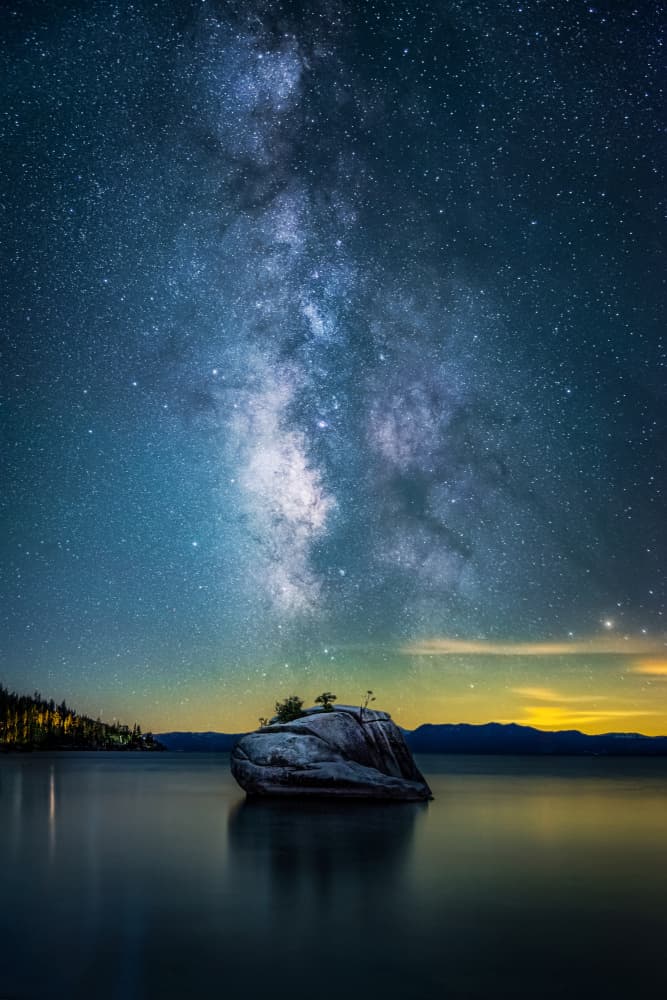 Milky Way Lake Rock by Jiong Chen — canvas wall art
