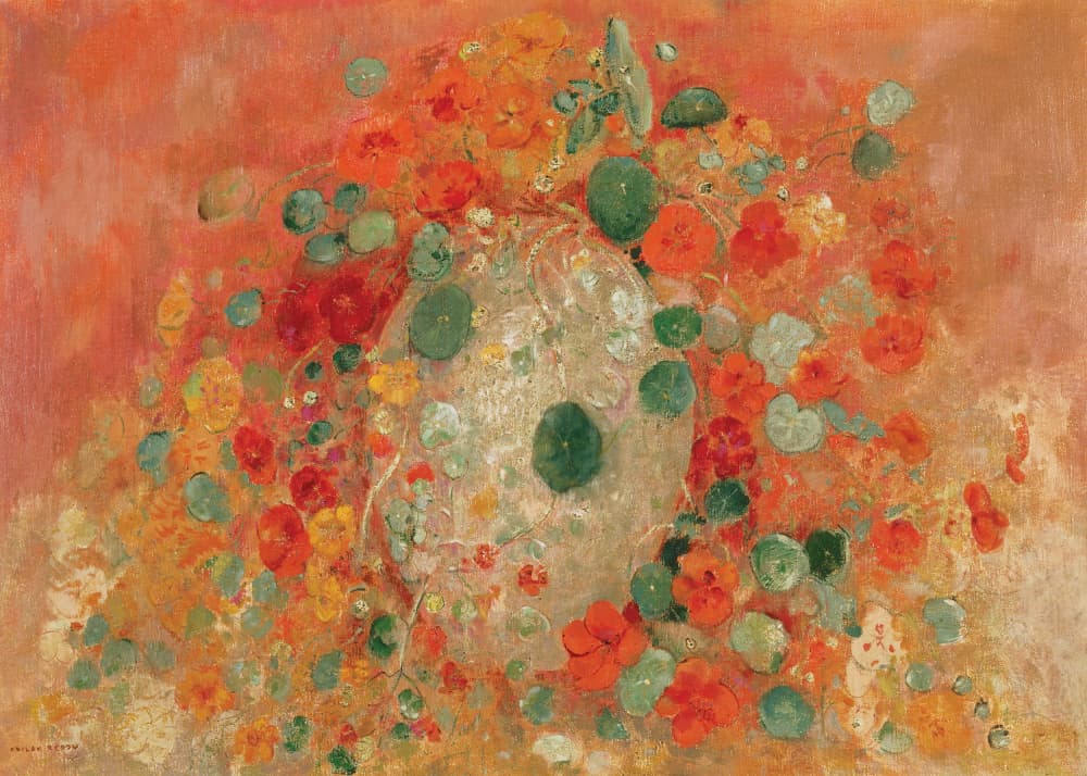 Nasturtiums by Odilon Redon — canvas wall art
