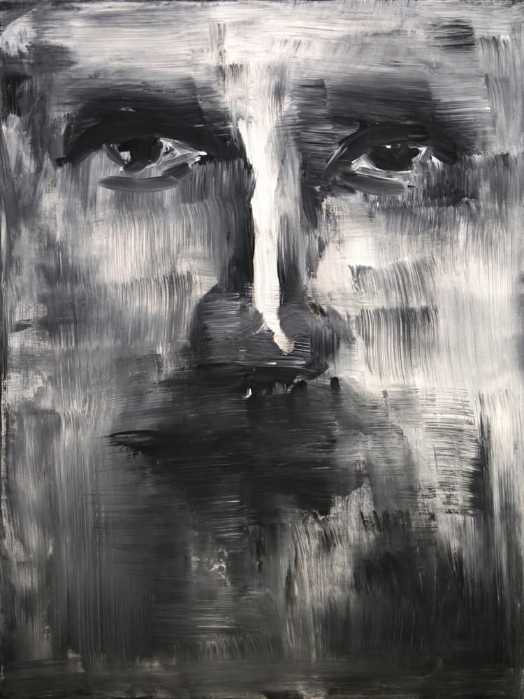 Dramatic Monochrome Face by Rafal Kulik — canvas wall art