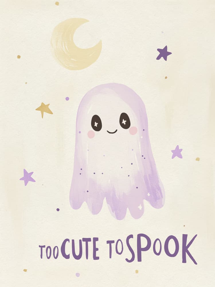 Adorable Ghost Night by Treechild — canvas wall art
