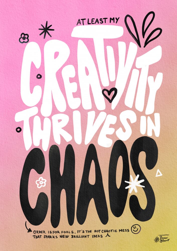 Creative Chaos Quote by Baroo Bloom — canvas wall art