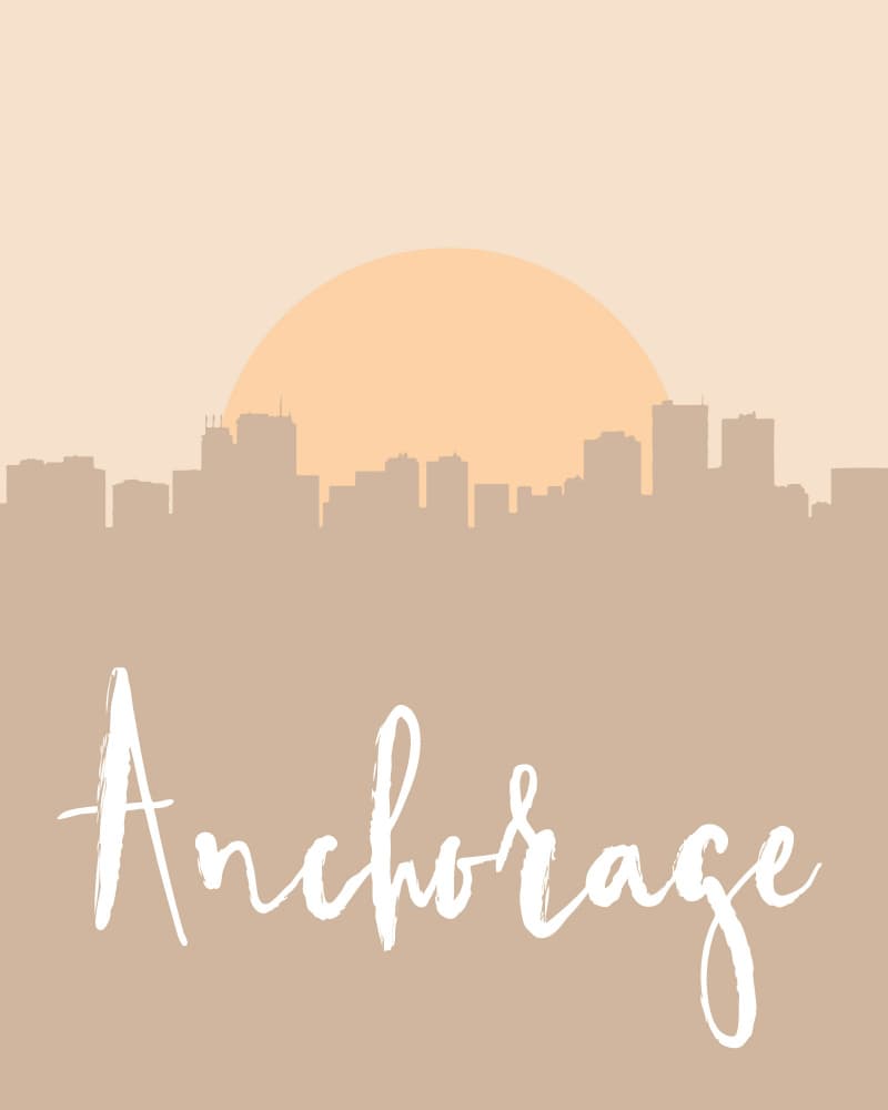 Anchorage Sunset Skyline by Emiliano Deificus — canvas wall art
