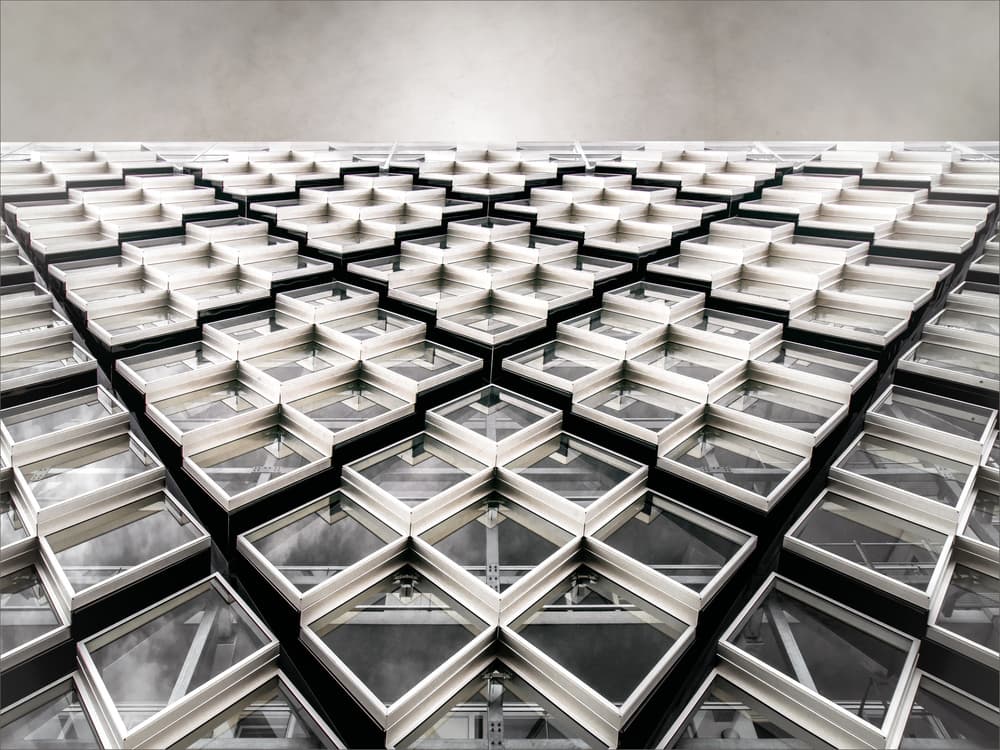 Modern Geometric Facade by Gilbert Claes — canvas wall art