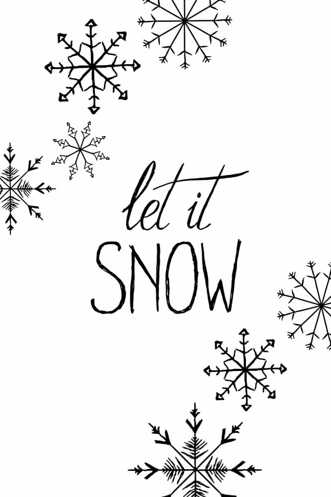 Let It Snow Snowflakes by Rosana Laiz Blursbyai — canvas wall art