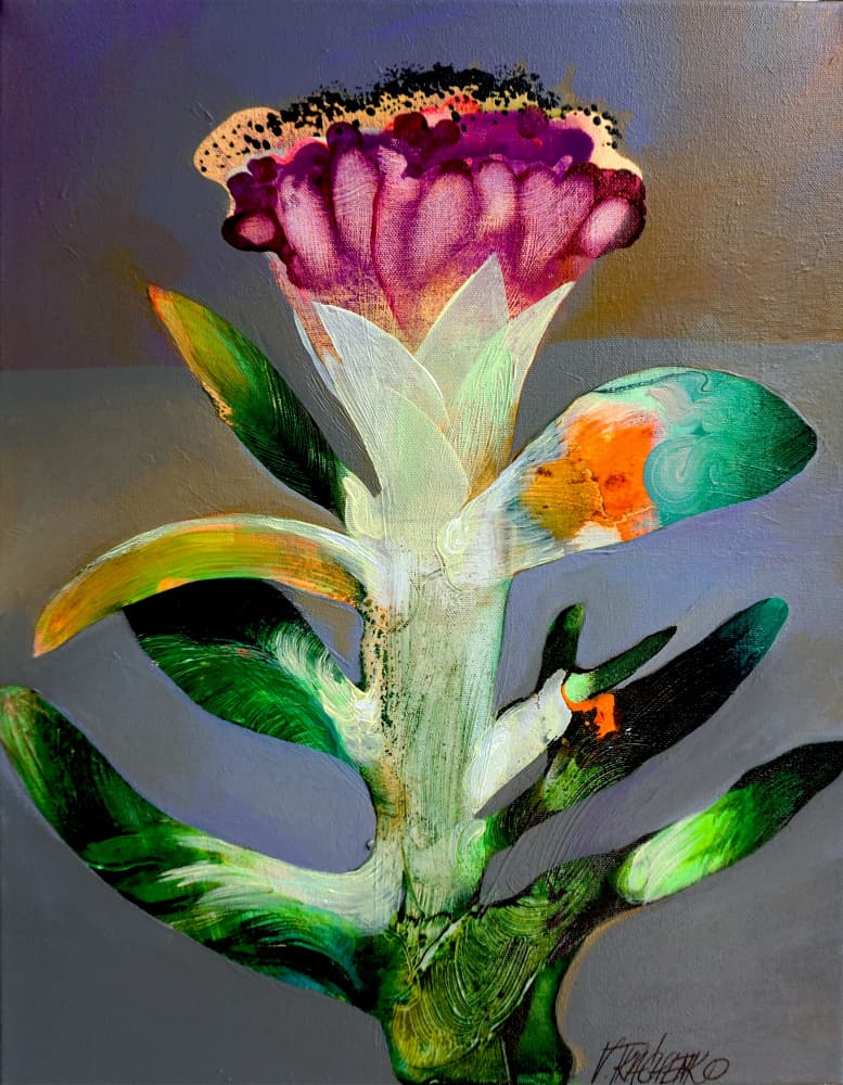 Vibrant Abstract Flower by Victor Tkachenko — canvas wall art