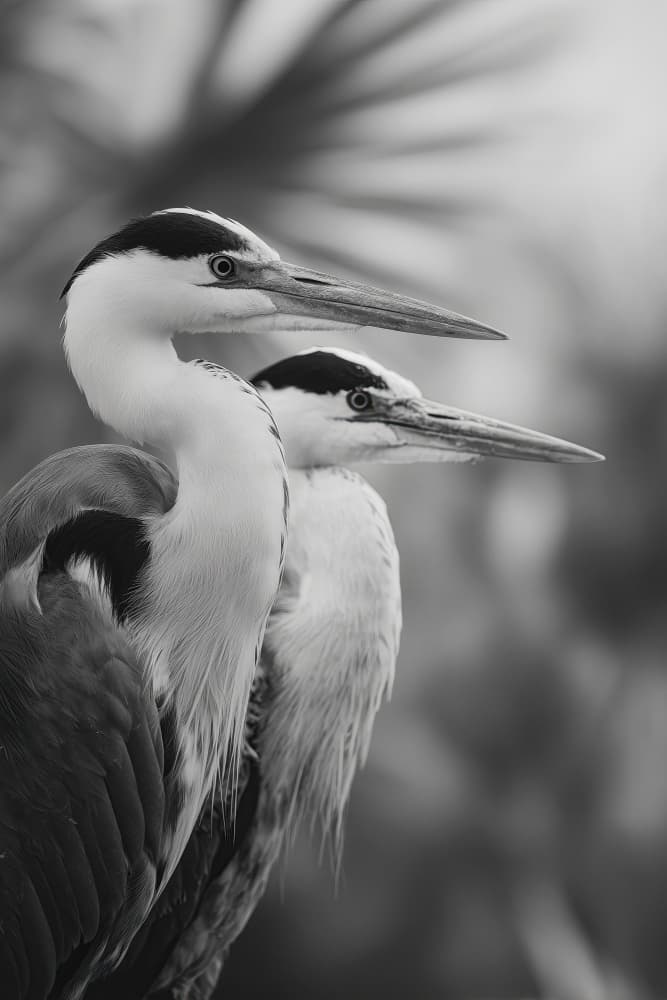 Twin herons no 01 by Treechild — canvas wall art