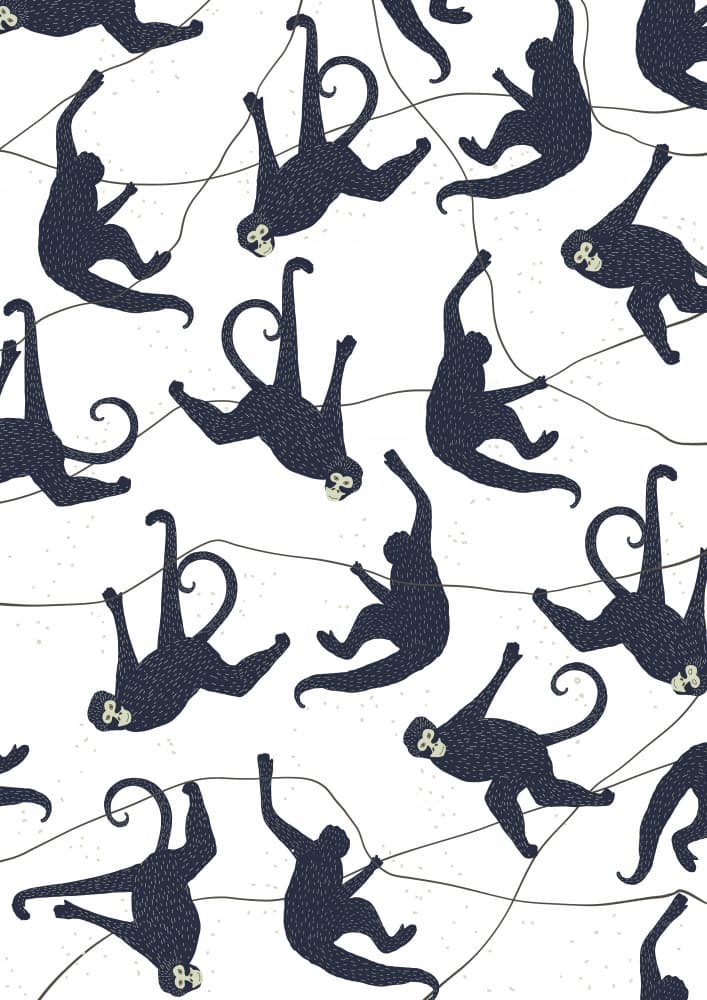 Playful Jungle Monkeys by Nicholas — canvas wall art