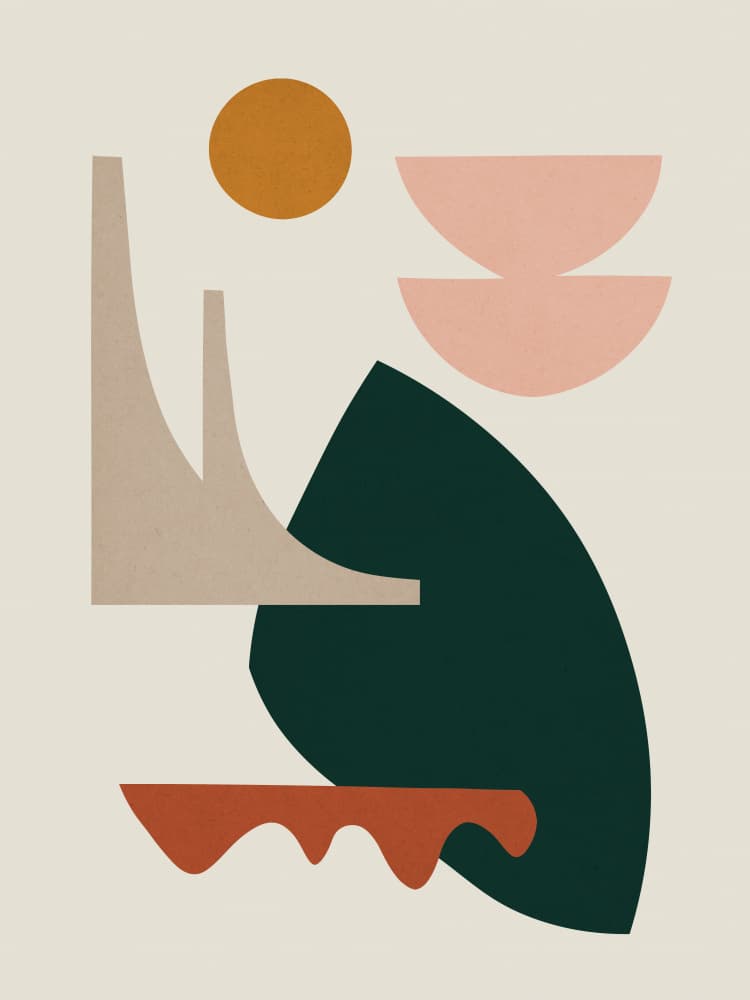 Muted Abstract Shapes by Vitor Costa — canvas wall art