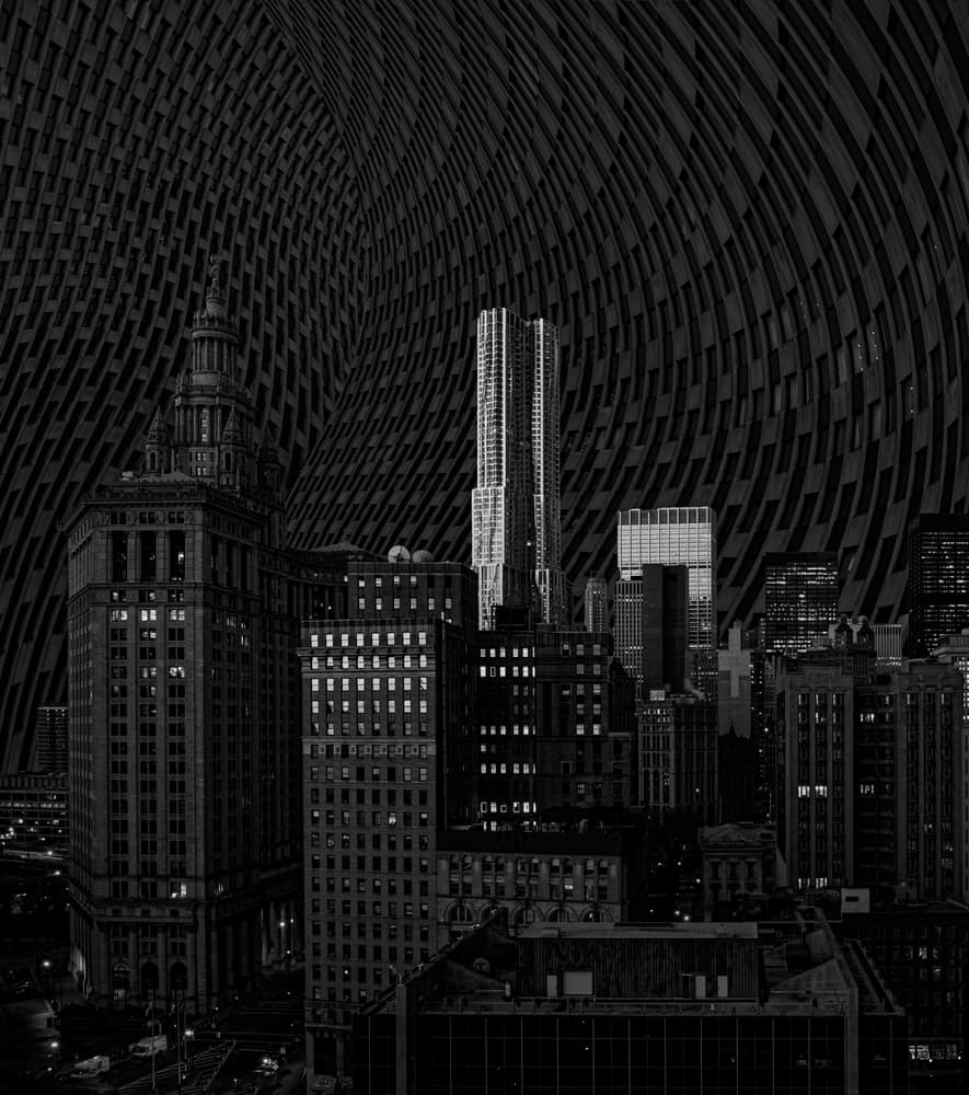 Dark City Abstract by Liyun Yu — canvas wall art
