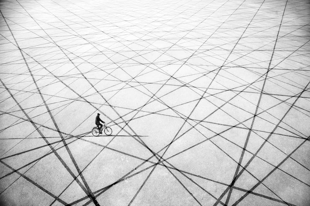 Solitary Cyclist Path by Anna Niemiec — canvas wall art