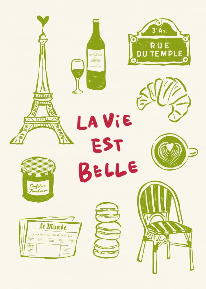 Charming Parisian Daily Life by Rio Soléy — canvas wall art